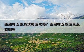 西藏林芝旅游攻略游攻略？西藏林芝旅游景点有哪些